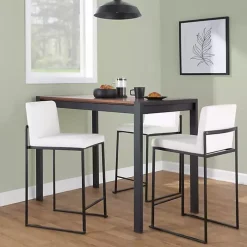 Fiji White Velvet Counter Stools, Set of 3