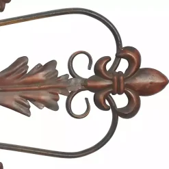Fleur De Lis Metal Cross Wall Plaque