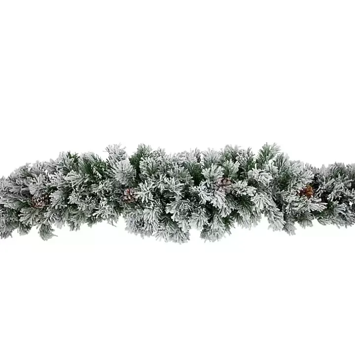 Flocked Angel Pine and Pinecones Garland