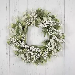 Flocked Eucalyptus and Pine Christmas Wreath