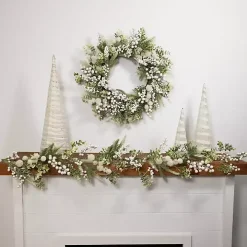 Flocked Eucalyptus and Pine Christmas Wreath