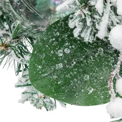 Flocked Pine and Ornament Candle Centerpiece