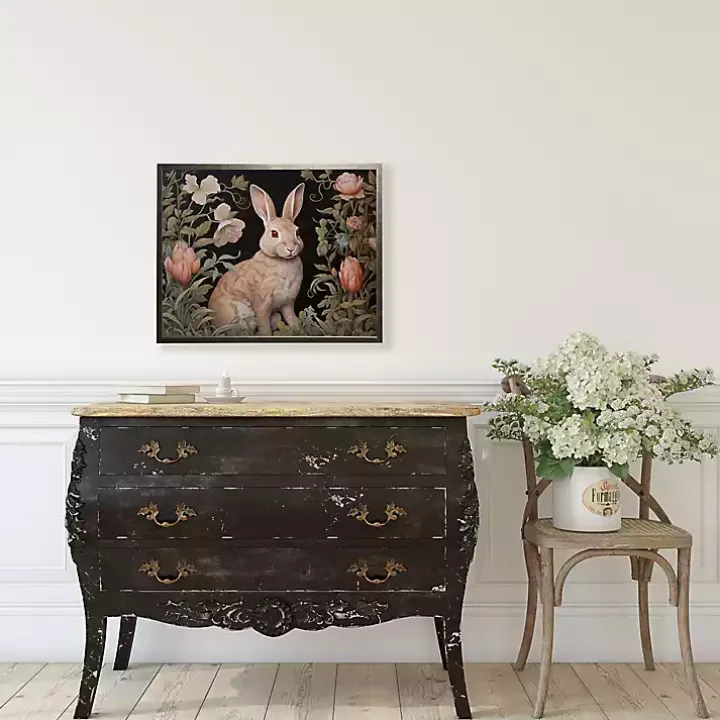 Floral Bunny Burrow Framed Art Print