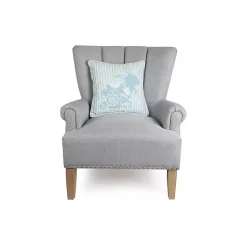 Floral Bunny Stripe Easter Throw Pillow