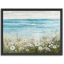 Floral Coast Black Framed Canvas Art Print