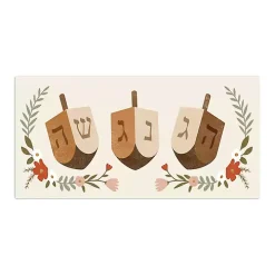 Floral Dreidel Trio Canvas Art Print