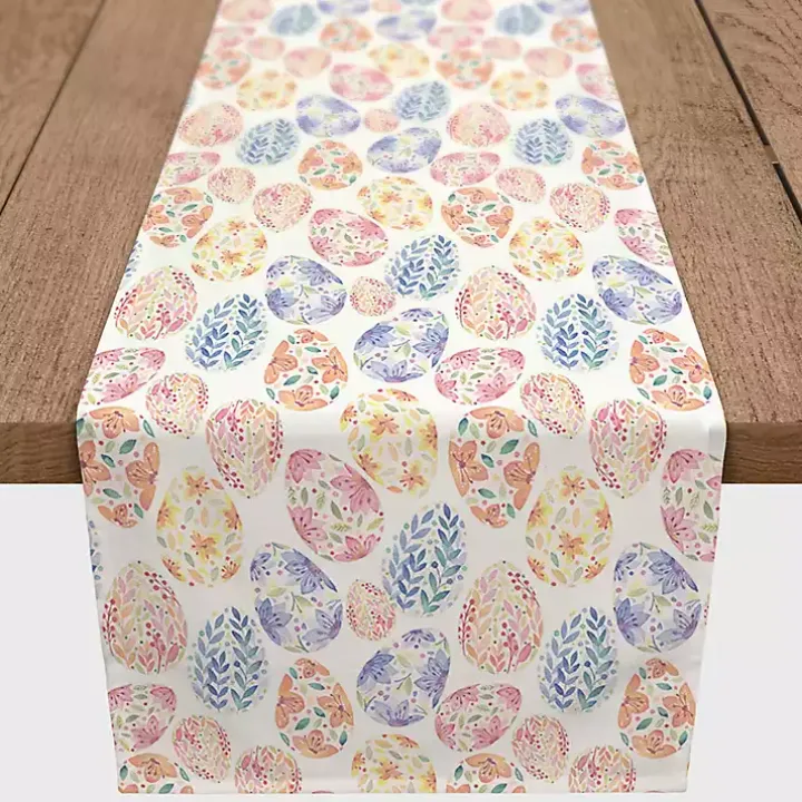 Floral Easter Eggs Table Runner, 72 in.