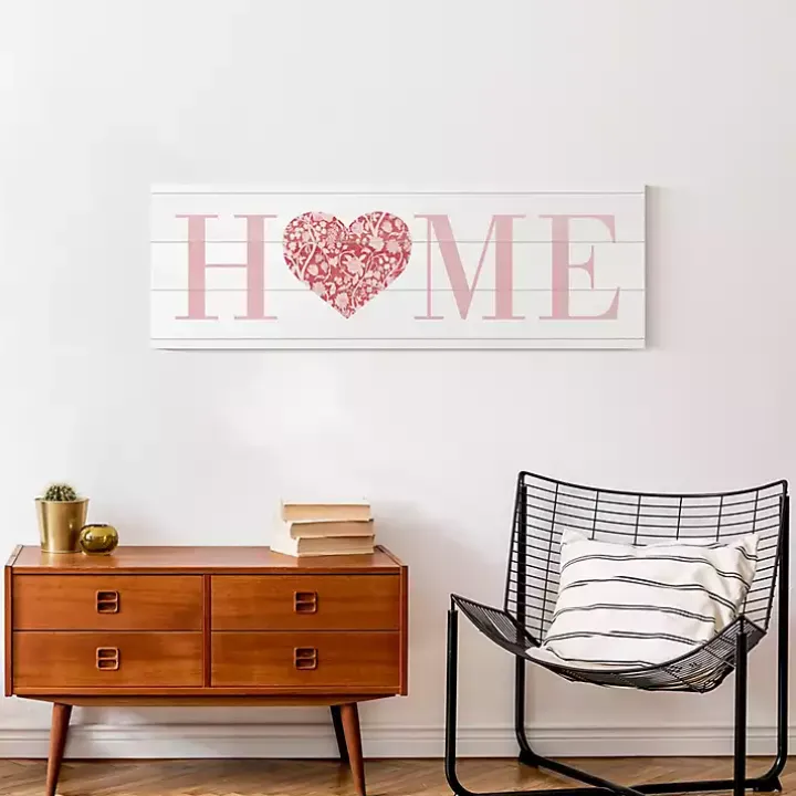 Floral Heart Home Canvas Art Print