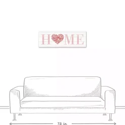 Floral Heart Home Canvas Art Print