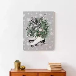 Floral Ice Skates Canvas Art Print