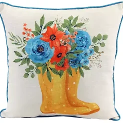 Floral Rain Boots Pillow