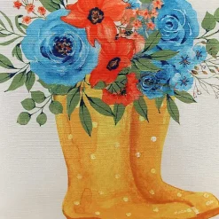 Floral Rain Boots Pillow
