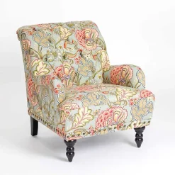 Floral Tufted Rebecca Accent Chair