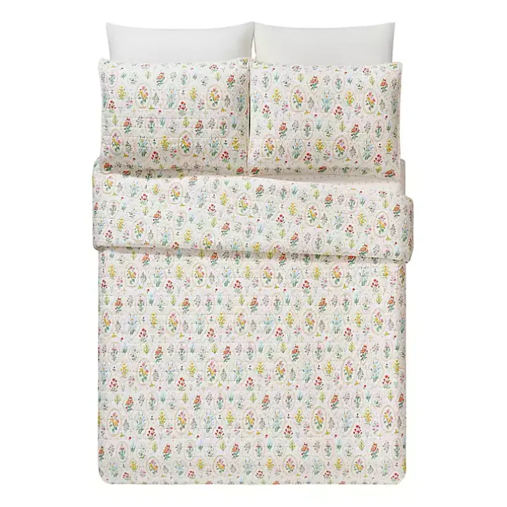 Floral Wallpaper 3-pc. Full/Queen Quilt Set