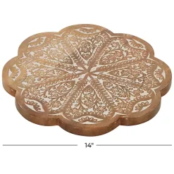 Floral Wood Lazy Susan Cake Stand
