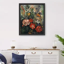 Flowers Paul Cezanne Framed Canvas Art Print