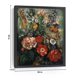 Flowers Paul Cezanne Framed Canvas Art Print