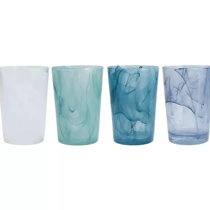 Fortessa Blue Swirl Tall Glasses, Set of 6