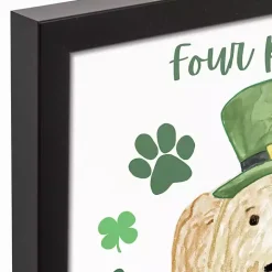 Four Paws and Clovers Framed Canvas Art Print