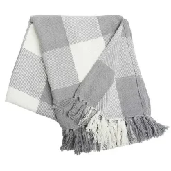 Franklin Gray Buffalo Check Throw