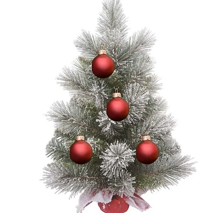 Frosted Christmas Tree Arrangement in Red Bag