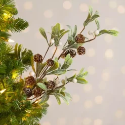 Frosted White Berry & Greenery Picks, Set of 2