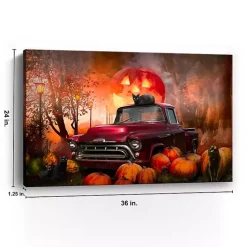 Full Moon Jack O Lantern Canvas Art Print, 24x36