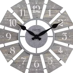 Galvanized Gray Windmill Wall Clock