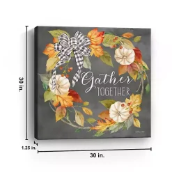 Gather Together Black Wreath Canvas Art Print