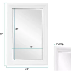 George White Ridged Rectangular Wall Mirror