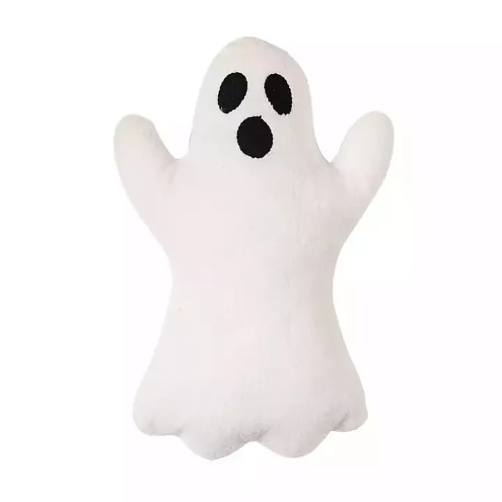 Ghost Shaped Sherpa Halloween Pillow