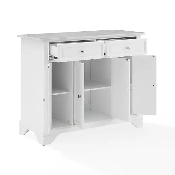 Gia All White Marble Kitchen Island