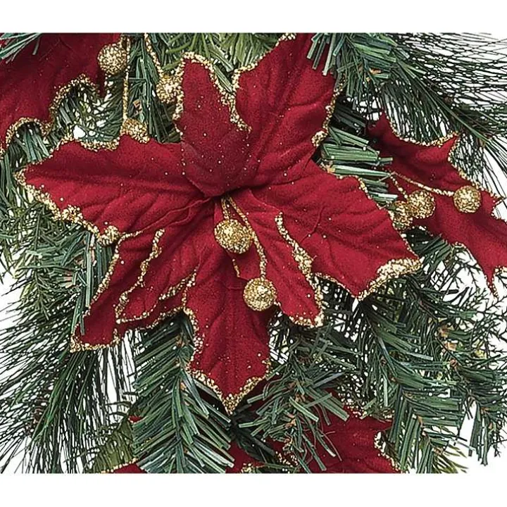 Gilded Poinsettia Christmas Swag