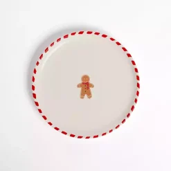 Gingerbread Striped Rim Salad Plate