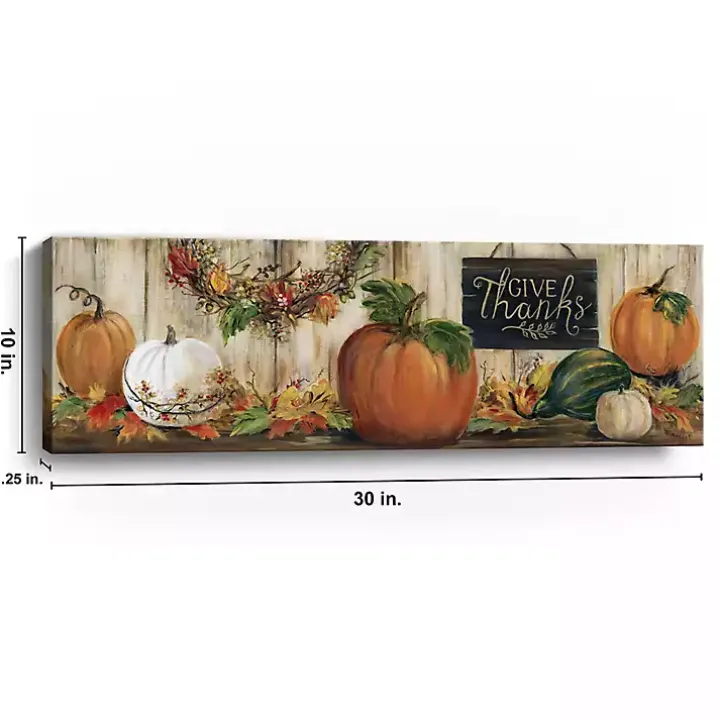 Give Thanks Pumpkin Canvas Art Print