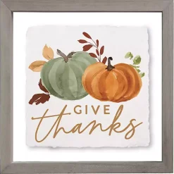 Give Thanks Pumpkin Duo Framed Wall Plaque