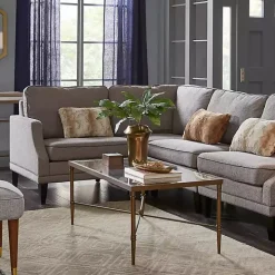 Glass and Metal Rectangle Porter Coffee Table