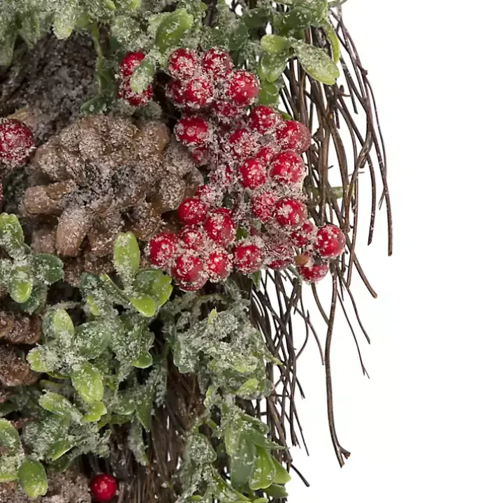 Glitter Pinecone and Berry Teardrop Swag