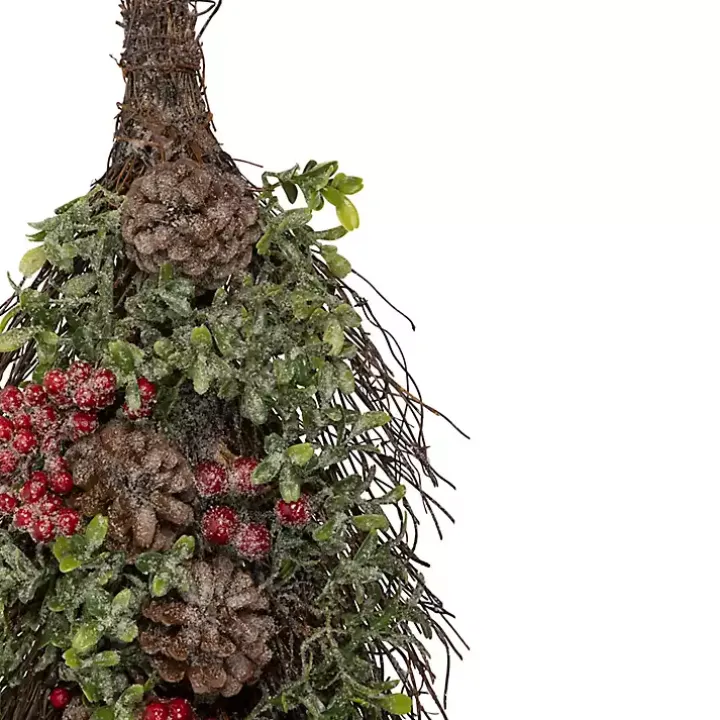 Glitter Pinecone and Berry Teardrop Swag