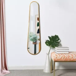Gold Abstract Oblong Wall Mirror