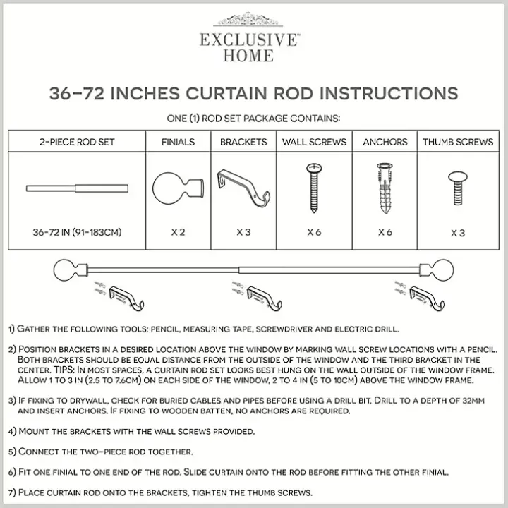 Gold Aged Mercury Sphere Curtain Rod, 72 in.