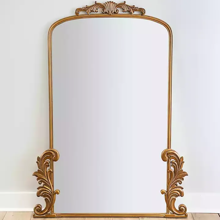 Gold Bordeaux Ornate Leaner Mirror, 46x63 in.
