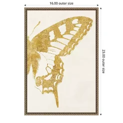 Gold Butterfly Wings Framed Canvas Art Print