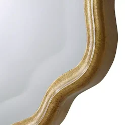 Gold Curved Beveled Frame Mirror