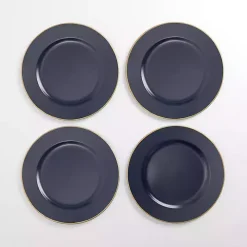 Gold Edge Navy Chargers, Set of 4