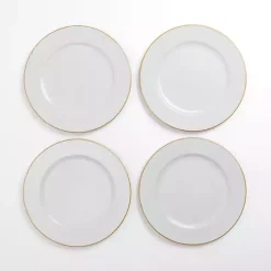 Gold Edge White Chargers, Set of 4