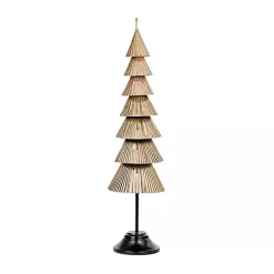 Gold Iron Christmas Tree on Black Base, 47 in.