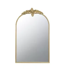 Gold Leaves Arched Wall Mirror, 24x36 in.