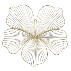 Gold Metal Frame Floral Wall Plaques, Set of 3