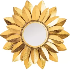 Gold Metal Sunflower Wall Mirror